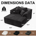 Chaise Lounge Chair, Deep Seat Sleeper Couch For Living Room