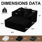 Chaise Lounge Chair, Deep Seat Sleeper Couch For Living Room
