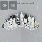 Bathroom Storage Rack Toilet Washroom Wall-Mounted Hole-Free Multi-Functional Iron Mesh Long Strip Organizer