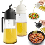 2-Pack 16oz 2-in-1 Glass Olive Oil Sprayer & Dispenser