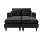 Chaise Lounge Sofa Bed With Dual Layer Armrests for Living Room