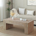 Rustic Farmhouse Coffee Table | 49" Rectangular Living Room Center Table with Distressed Wood Finish