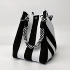Woven Bucket Bag – Fashion Knit Handbag, Lucky Drawstring Shoulder Purse, Women’s Vacation Tote