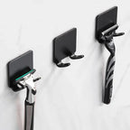 Decorative Hook 2 Pcs Punch Free Razor Holder Storage Hook Wall Men Shaving Shaver Shelf Bathroom Razor Rack Wall Bathroom Accessories