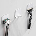 Decorative Hook 2 Pcs Punch Free Razor Holder Storage Hook Wall Men Shaving Shaver Shelf Bathroom Razor Rack Wall Bathroom Accessories