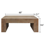 Rustic Farmhouse Coffee Table | 49" Rectangular Living Room Center Table with Distressed Wood Finish
