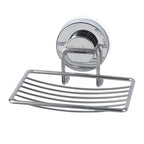 Super Strong Vacuum Suction Cup Soap Holder Drain Stainless Steel Wall-Mounted Soap Dish Shower Box Dish Punch-Free Bathroom Accessories Bathroom Soap Dish Holder Shower Soap Dish Saver Tray Bar Soap Sponge Holder for Shower Bathroom And Kitchen