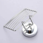 Super Strong Vacuum Suction Cup Soap Holder Drain Stainless Steel Wall-Mounted Soap Dish Shower Box Dish Punch-Free Bathroom Accessories Bathroom Soap Dish Holder Shower Soap Dish Saver Tray Bar Soap Sponge Holder for Shower Bathroom And Kitchen